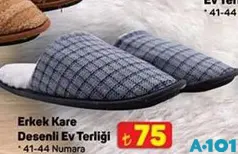 JUNO ERKEK KARE DESENLİ EV TERLİĞİ